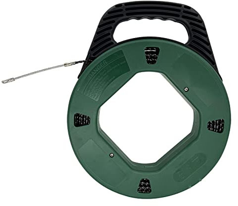 VGongTech 100ft Fish Tape Reel Cable Puller Cable Rods Kit 4.3mm 30M PET Electrical Cable Puller Through Wall Wire Guide Device Threader