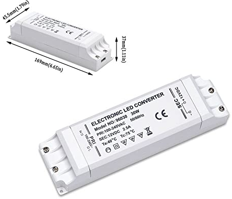 ShuoHui Led Trafo 12 Volt Treiber Driver 12V DC Transformator Vorschaltgerät 0,5-30W