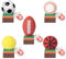 Clé USB 8Go*5, Flash Drive Pendrive Tennis/Baseball/Soccer/Basketball/Rugby Silicone, Idéal Cadeau pour Enfant Famille（8Go*5，Balles de pelouse）