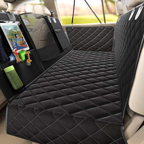 Gimars 5 in 1 Dog Car Seat Cover for Back Seat 100% Waterproof with Mesh Visual Window, 6 Layers 600D Heavy Duty Scratchproof Pets Dog Seat Cover