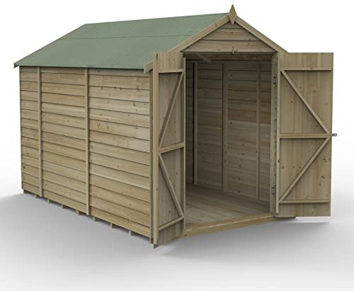 Forest Garden 4LIFE Apex Shed 6x10 | Double Door | No Window|25 Year Anti-Rot Guarantee