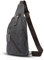 ADITAM Vintage Sling Bag Messenger Bag One Shoulder Rucksack Umhängetasche Reisetasche Damen/Herren Canvas Schwarz Double The Comfort
