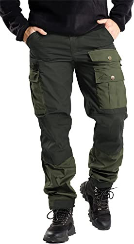 normani Herren Outdoorhose Trekkinghose Pants Funktionshose mit Wachsbeschichtung für Outdoor-Aktivitäten Farbe Oliv/Dunkelgrün Größe 3XL