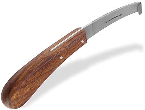 Professionnel Couteau à sabot pour chevaux lame large et tranchante d'un côté couteau à griffes soin des sabots de bovins outil de maréchal-ferrant avec crochets incurvés Acier inoxydable spécial