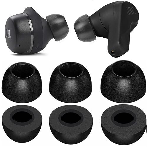 BLLQ Memory Foam Ear Tips Compatible with JBL Tune 230NC TWS Earbuds, Foam Ear Buds Noise Cancelling Ear Cap Ear Plug Eartips, LMS 3 Size 3 Pairs,Black 214