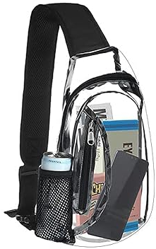 KAIAIWLUO Durchsichtig Umhängetasche,Stadion Genehmigt Durchsichtige Tasche Transparente Umhängetasche Clear Sling Bag Crossbody Schulterrucksack für Damen Herren Arbeitskonzert Sicherheit Reisen