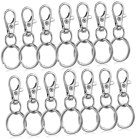 EXCEART 60 Satz Drehbare Karabinerhaken Schlüsselanhänger Cliphaken Aus Zinklegierung 32mm Mit 20mm Schlüsselringen Für Selbstgemacht Projekte Schlüsselbänder Und Basteln
