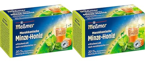Meßmer Ländertee | Marokkanische Minze-Honig Tee | 20 Teebeutel | Glutenfrei | Laktosefrei (Packung mit 2)