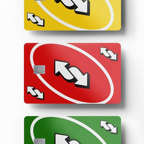 3 x Umkehrkarte EC Karten Sticker in Rot/Grün/Gelb - Kreditkartenaufkleber zur Verwendung als Kreditkarten-Skin - Debitkarten-Aufkleber - Giro Karten Aufkleber -Credit Card Sticker