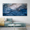 OSHIONARTE moderne luxus leinwand gemälde zeitgenössischer blauer marmor einzigartige poster und drucke wandbild für schlafzimmer büro dekor 65x130cm