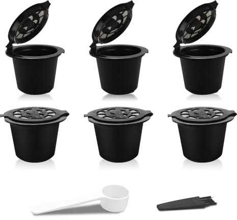 Capsule riutilizzabili per caffè espresso, ricaricabili, filtro per capsule di caffè compatibili con macchine da caffè Nespresso, ricambio per capsule Nespresso, capsule filtro per caffè nero,