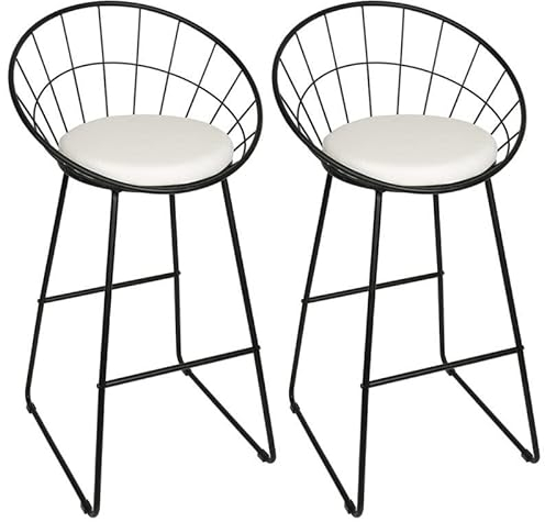 ULTRAWAVE Taburete de Bar 2 Piezas/Juegos de sillas de Bar de Hierro nórdicas Modernas cafeteras Tiendas de té de Leche Silla de Oficina en el hogar Silla de Oficina en el hogar Sillas de Bar