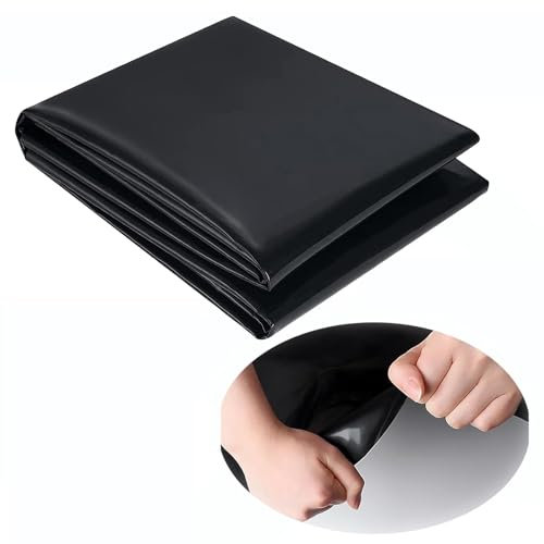 HDPE Teichfolie 4x7m 1.5x2m 3x8m 6x6m 10x12m 8x12m, Schwarz Teichfolien, Reißfest Gartenteiche Dichtungsfolie Schwerlast Teichmembran Folie 0.12mm Teichplane Für Wassergarten, Wasserfall(Größe:1.5x2.0