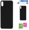 Globalstock Vitre arrière de Cache Batterie Remplacement - Coque Cache Batterie Compatible pour iphone Noir/Blanc/Or/Bleu/Rouge + adhésif et Kit Outils (Noir, X)