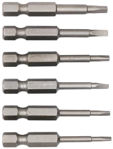 Visxcnu 6 Stück Dreikant-Schraubendreher-Bit Set, 1.8, 2.0, 2.3, 2.5, 2.7, Länge 3.0-50mm magnetischer S2 Stahl-Dreikant-Schraubendreher-Bits 1/4 Zoll Sechskant-Dreieck-Bohrer,Bit-Sortiment