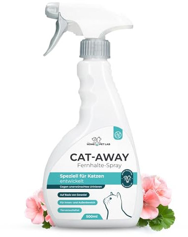 The Home Pet Lab Katzenabwehrspray Cat-Away gegen Urinieren & Kratzen - 500 ml - Fernhaltespray Katze für Innen und Außen - Katzen Schreck zur effektiven Katzenabwehr auf Geraniol-Basis