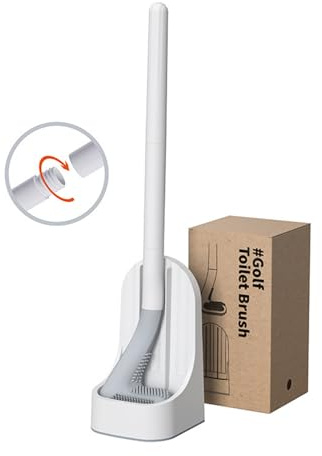 klobürste mit randreiniger klobürste Edelstahl Flexible Wc Bürste Set für Badezimmer Zubehör Langstielige Toilettenbürste klobürste wandmontage 360-Grad-Reinigung Halter Set (Weiß)