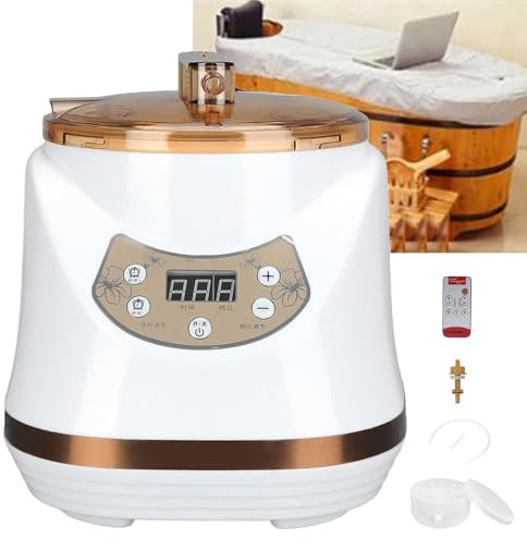 Générateur de Sauna, Cuiseur Vapeur 1000 W, Générateur de Vapeur 2,5 L, Générateur de Vapeur de Fatigue pour Améliorer Les Fonctions du Corps, Machine de Fumigation pour Sauna Domestique, Barils