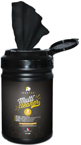 Lingettes Nettoyage Voiture et Moto sans Eau 80 pièces - IRONTEK | IT146 | Carrosserie Jantes Cuir Plastique | Nettoie, Détache, Lustre et Protège | Intérieur & Extérieur | Made in France