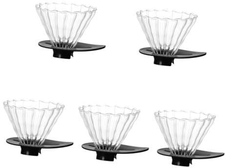 Cabilock 5 Piezas filtro de café cafeteras Poseedor vaso de café papel de filtro cucharón filtros cafe embudo de café gotero de café portátil práctico gotero de café Vidrio Reutilizable