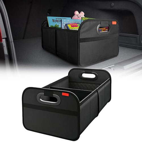 Comioke Organizer Bagagliaio Auto, Borsa Porta-Oggetti Auto da Baule, Organizer per Bagagliaio per SUV, Camion, Minivan, Pieghevole, Nero, 47 x 33 x 23 cm