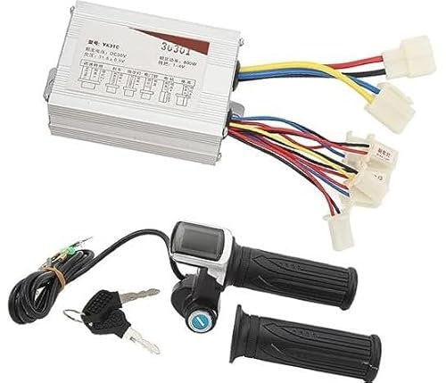 DEMULAX 36 V 800 W Umrüstsatz for Elektrofahrräder, Motorsteuerung, Gasgriff mit quadratischem Bildschirm, Tastensperre, for elektrische Dreiräder, Fahrräder, Roller Scooter-Steuergerät