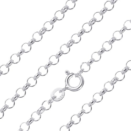 Aeon 925 Sterling Silver Belcher Chain Necklace – 3.3mm Fine Chain in 16 to 28 inch | Silver Necklace for Women & Men | Lightweight, Hypoallergenic & Ideal for Layering or Pendant