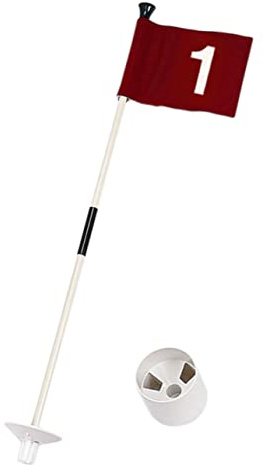 Golf Übungsfahnen Satz mit Fahnenmast und Fahne, 1 Satz | Abs, Glasfaser und Nylon, Abnehmbar, Klare Nummern, für Übungsplatz und Trainingsbereich
