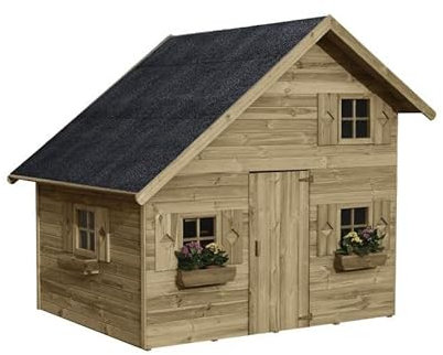 Casetta da giardino per bambini in legno Clarissa 223x250x230 cm