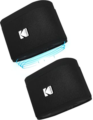 KODAK SoundBrix Double Portable Bluetooth Speaker, Bass Black | Magnetic Stacking & Connect up to 100 Wireless Speakers, 5W Powerful Bass Sound, 50m Range, 5H Play