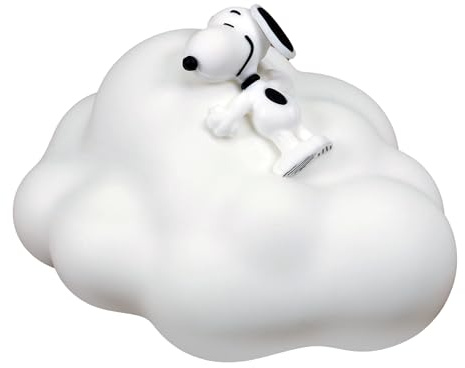 Blue Sky Studios Snoopy Cloud Light - USB-C Wiederaufladbare Lampe mit 3 Helligkeitsstufen - Weiches Vinyldesign - Snoopy Schlafen auf einer Wolke - Schreibtisch Nachtlampe