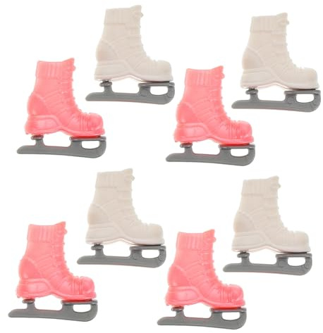 CVUTOVO 4 Paare Miniatur Rollschuhe für Puppen Bezaubernde Rollschuhe aus Robustem für Puppenhaus Zubehör und Kreative Spielideen