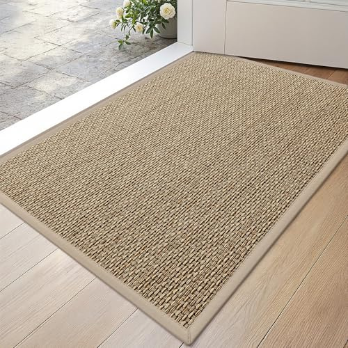 DEXI Dörrmatta Inomhus 43 x 76 cm, Halkfri, Beige | Polyestermaterial, smutsfångande, låg profil, lätt att rengöra, för entré, hall och veranda