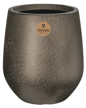 Vyveo - Blumentopf Amari - 39x43 - Gold metallic - Blumentopf für den Innen- und Außeneinsatz - Übertopf - Pflanztopf - Pflanzgefäß