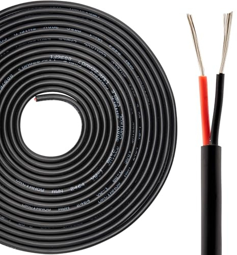 URCIANOW 0.2mm 24AWG 2 Core Cable 15M Low Voltage Wire | 24 Gauge Stranded Tinned Copper Cable, 3A Current Capacity, for Kitchen Lighting, Patio LED Strips Car Audio Speaker Systems
