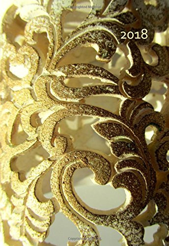 Mini Kalender 2018 - Golden Ornament: ca. A6 - 1 Woche pro Seite