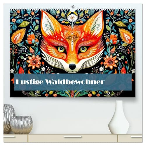 Lustige Waldtiere (hochwertiger Premium Wandkalender 2026 DIN A2 quer), Kunstdruck in Hochglanz: Wunderschöne Illustrationen, die zum Träumen einladen. (CALVENDO Natur)