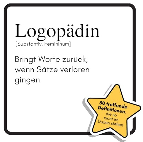 Logopädin: Bringt Worte zurück, wenn Sätze verloren gingen. Das lustige Geschenkbuch für Mann, Frau, Kollege, Freund zu Geburtstag, Weihnachten