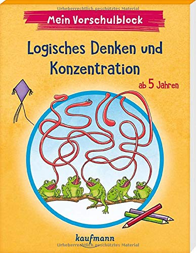 Mein Vorschulblock - Logisches Denken und Konzentration: ab 5 Jahren (Vorschule - Vorschulblock ab 5: Ein Übungs- und Rätselblock mit Übungen für Kinder in Kindergarten und Vorschule)
