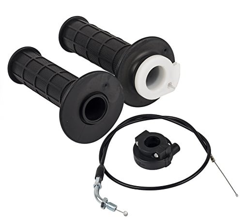 Beehive Filter Carkio Kit de poignée d'accélérateur avec Paire de Grips, cocotte et câble - pour Motos 4 Temps Type Dirt Bike, Pit Bike et Quad de, 90, 110, 125 et