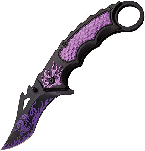 Dark Side Blades Erwachsene Taschenmesser Taschenmesser Purple Dragon Skin, Klingenlänge: 7, 62 cm, DS-A051PE, Mehrfarbig, M, DS-A051PE