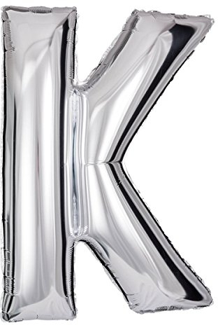 ballonfritz® Ballon Buchstabe K in SILBER - XXL 40/102cm - Folienballons für Luft oder Helium als Geburtstag, Jubiläum, Hochzeit oder Abschluss Geschenk, Party Dekoration oder Überraschung
