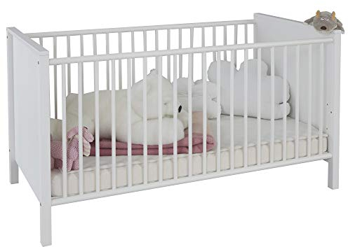 trendteam smart living - Ole - Jugendbett - Weiß - Kinderbett mit 3 höhenverstellbare Lattenroste und 2 Bettseiten mit 3 herausnehmbaren Sprossen - (BxHxT) 76 x 83 x 147 cm - im modernen Stil