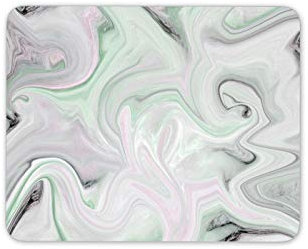 Marble Effect Light Gray Green Mouse Mat Pad - Modern Art Computer #14353