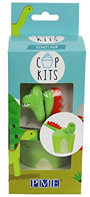 PME Dinosaurier-Cupcake-Dekorationsset mit lustigen, essbaren Aufsätzen, Papier