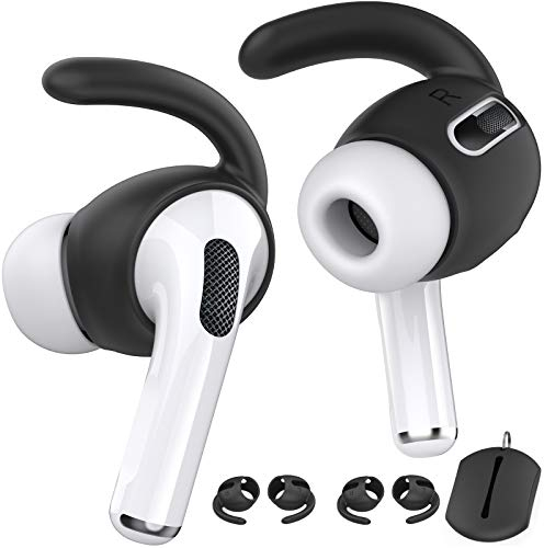 AHASTYLE 3 Paia AirPods Pro Ear Hooks Antiscivolo Ear Cover Accessori [Custodia aggiuntiva] Compatibile con Apple AirPods Pro (AirPods Pro 1, Nero)