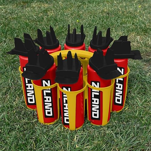 Ziland Hybrid Water Bottle Set- (8 x 1 Litre Bottles 1 x Carrier)(Red/Black - Yellow Carrier)