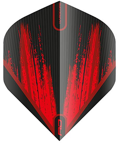 RED DRAGON Hardcore Radical Red Splash Darts Flights - 4 Sets Per Pack