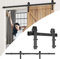 LZQ Herraje para Una Puerta Suspendidas de Madera Corredera Kit Accesorios Puerta Granero Corredera Piezas de Metal 6FT/183cm