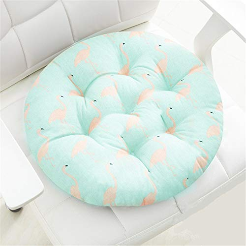 RAILONCH 2er Set Stuhlkissen, Rund Sitzkissen Baumwolle Stuhlauflage Tatami Kissen Komfortable Sitzpolster Kissen für Innen Außenbereich Chair Cushion (Flamingo,35x35cm)